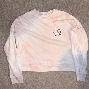Ivory Ella tye dye crew neck crop sweatshirt EUC